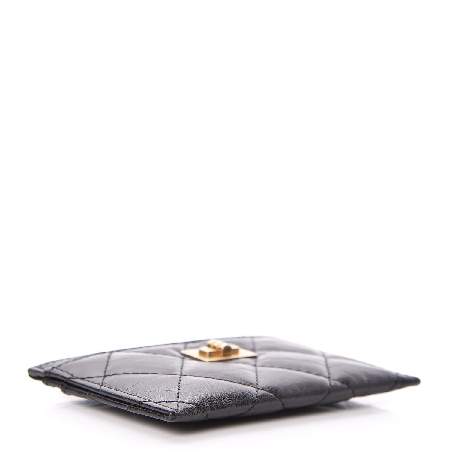 Chanel Aged Calfskin Quilted Reissue Card Holder Black 4 of 8