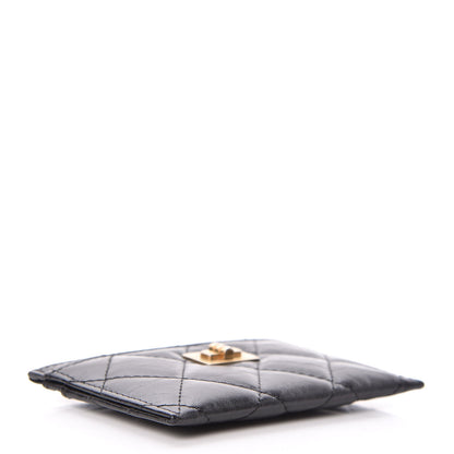 Chanel Aged Calfskin Quilted Reissue Card Holder Black 4 of 8