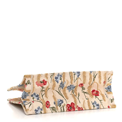 Christian Dior Canvas Embroidered Medium Hibiscus Book Tote Beige Multicolor 4 of 10
