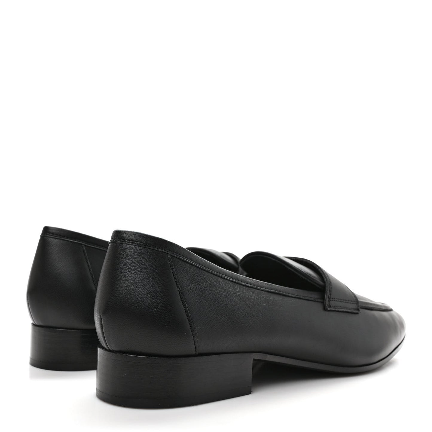 Calfskin Mens Stitched CC Loafers 45 45 Black