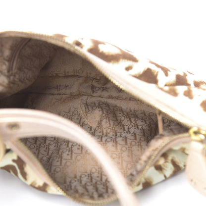 Christian Dior Canvas Leopard Print Buckle Hobo Beige 5 of 10