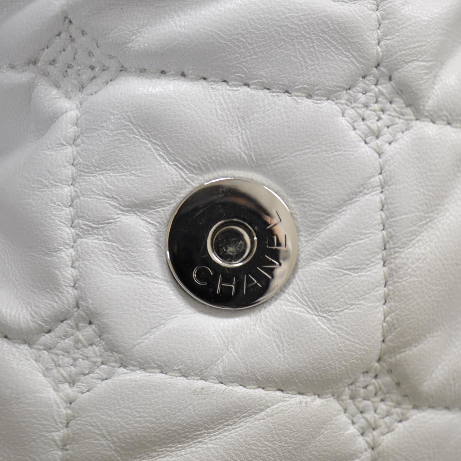 Chanel Quilted Lambskin Large Hidden Chain Tote White 9 of 12