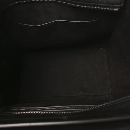 Celine Drummed Calfskin Mini Luggage Black 5 of 10