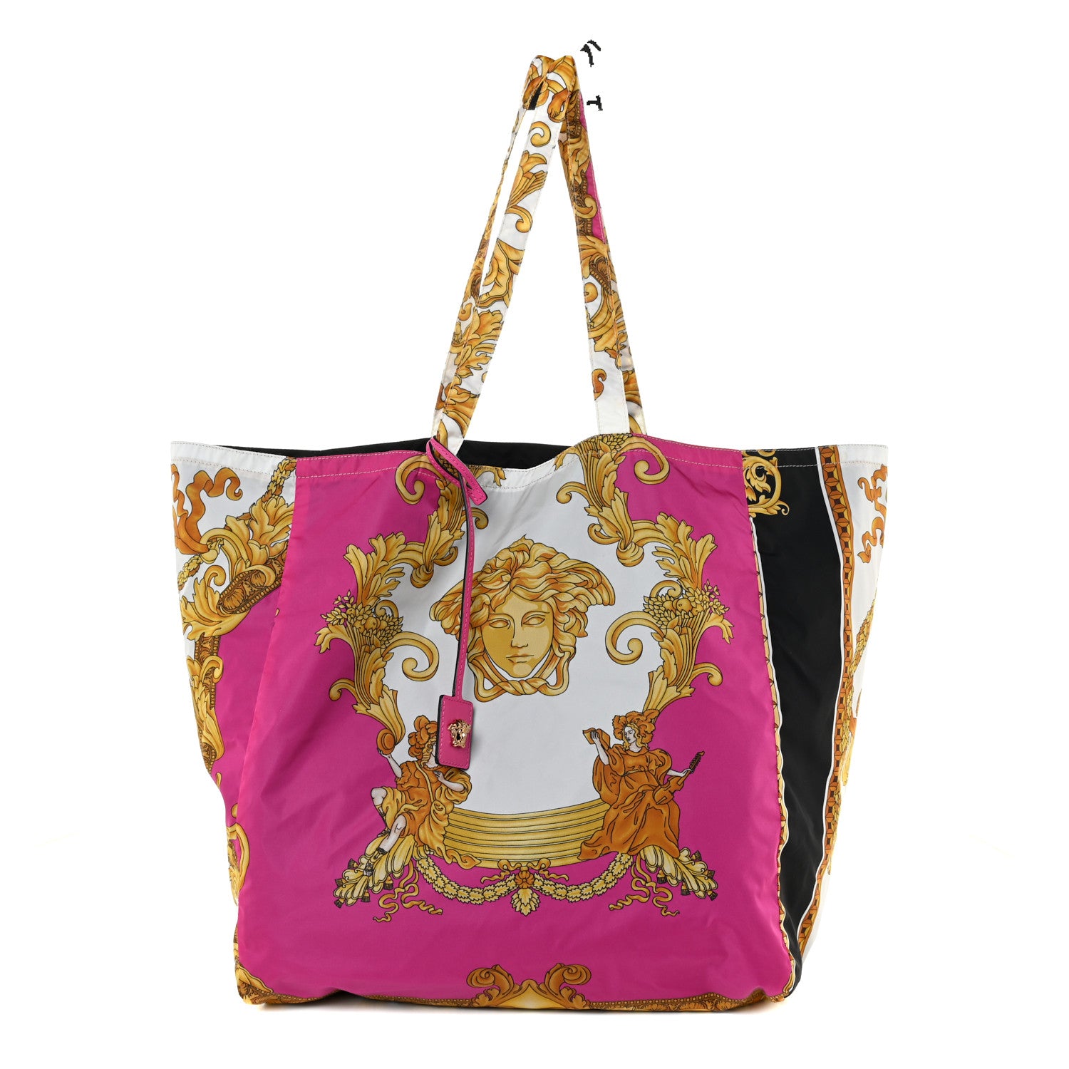 Versace Nylon Medusa Renaissance Print Tote Fuchsia 1 of 11