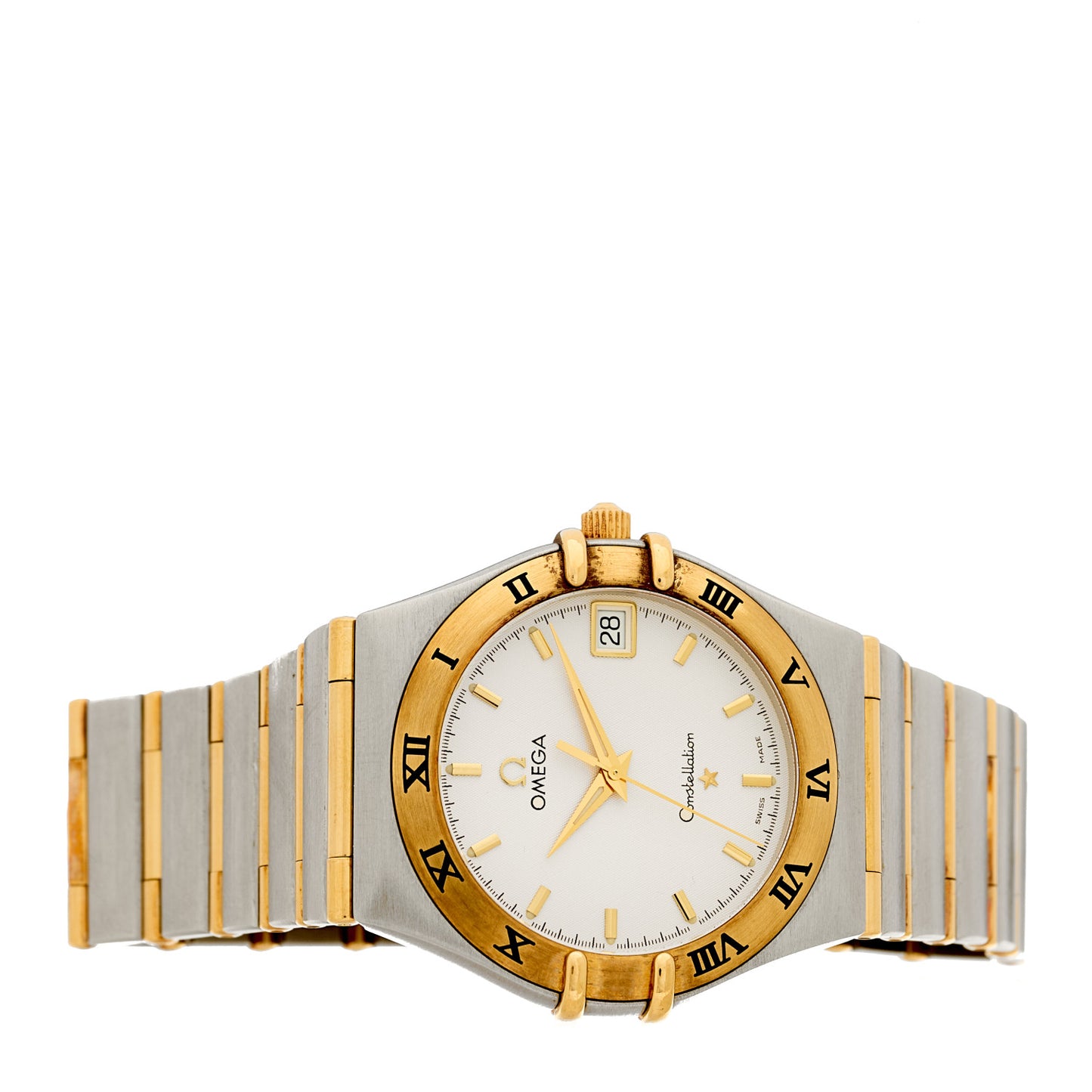 Stainless Steel 18K Yellow Gold 33mm Constellation Quartz Watch White 1212.30