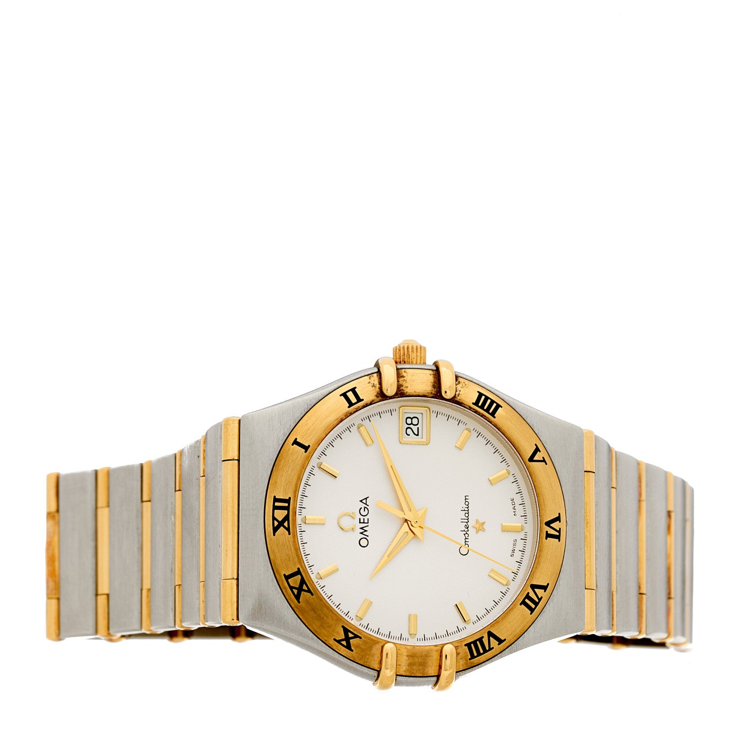 Omega Stainless Steel 18K Yellow Gold 33mm Constellation Quartz Watch White 1212.30 2 of 4