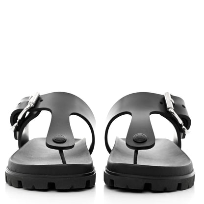 Prada EVA Rubber Buckled Lug Sole 20mm Thong Sandals 37 Black 2 of 12