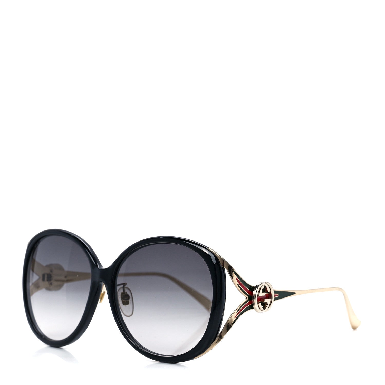 Gucci Round Frame Injected GG0226S Sunglasses Black 1 of 8
