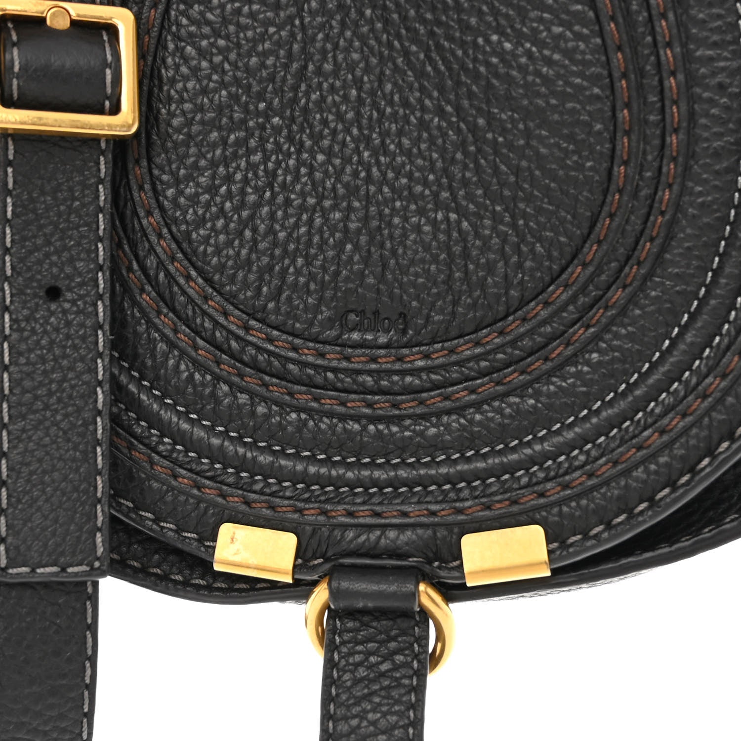 Chloe Calfskin Mini Marcie Round Crossbody Bag Black 8 of 10