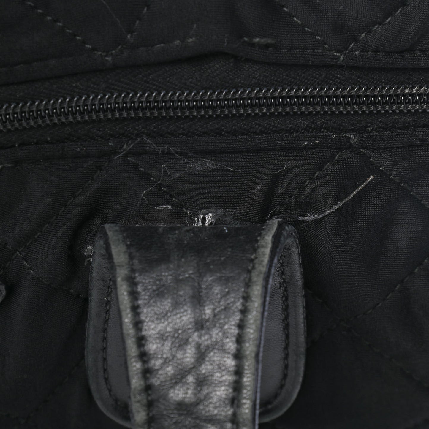 Tessuto Nylon Quilted Shopping Tote Black
