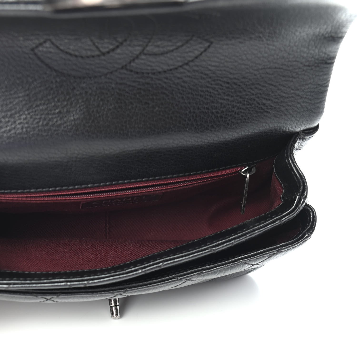 Chanel Shiny Goatskin Quilted Small Double Carry Waist Chain Flap Black 5 of 9