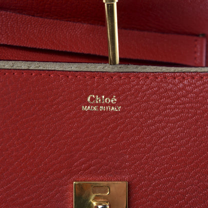 Chloe Grained Lambskin Mini Drew Shoulder Bag Plaid Red 9 of 11