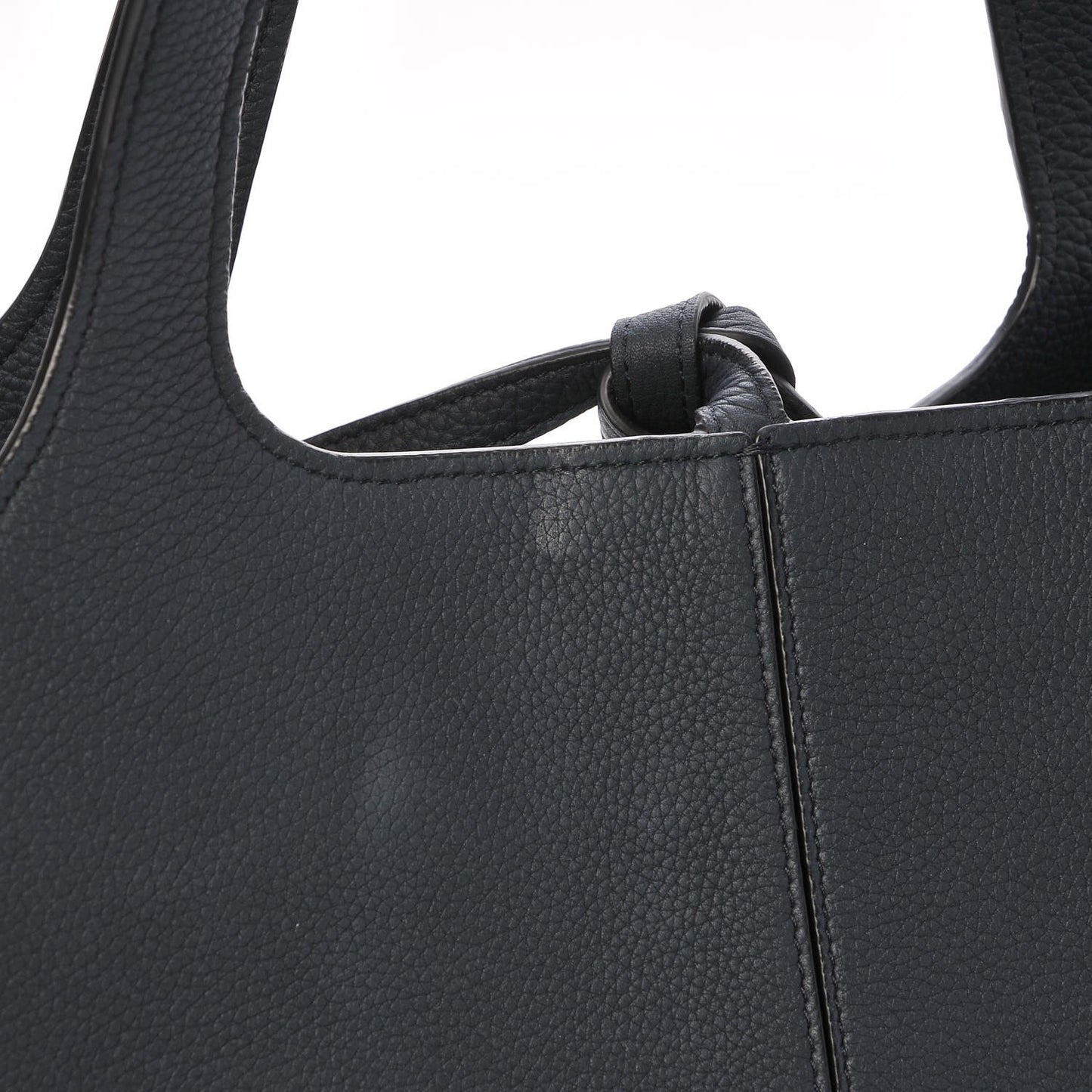 Baby Grained Calfskin Medium Tri-Fold Bag Dark Sea