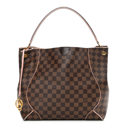 Louis Vuitton Damier Ebene Caissa Hobo Rose Ballerine 1 of 21