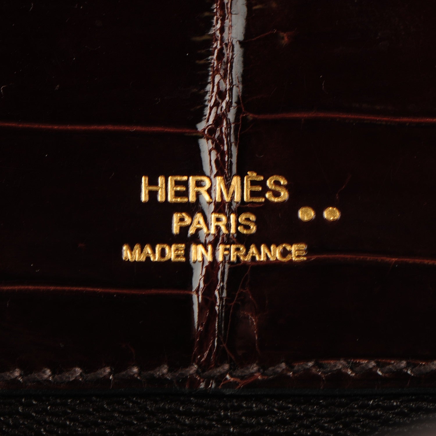 Hermes Shiny Niloticus Crocodile Kelly Cut Pochette Havane 9 of 9