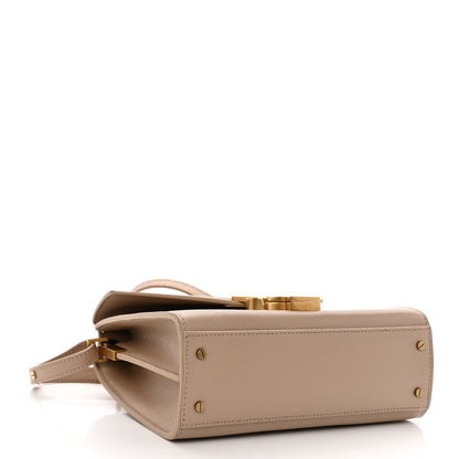 Saint Laurent Grain de Poudre Mini Classic Monogram Cassandra Top Handle Beige 4 of 10