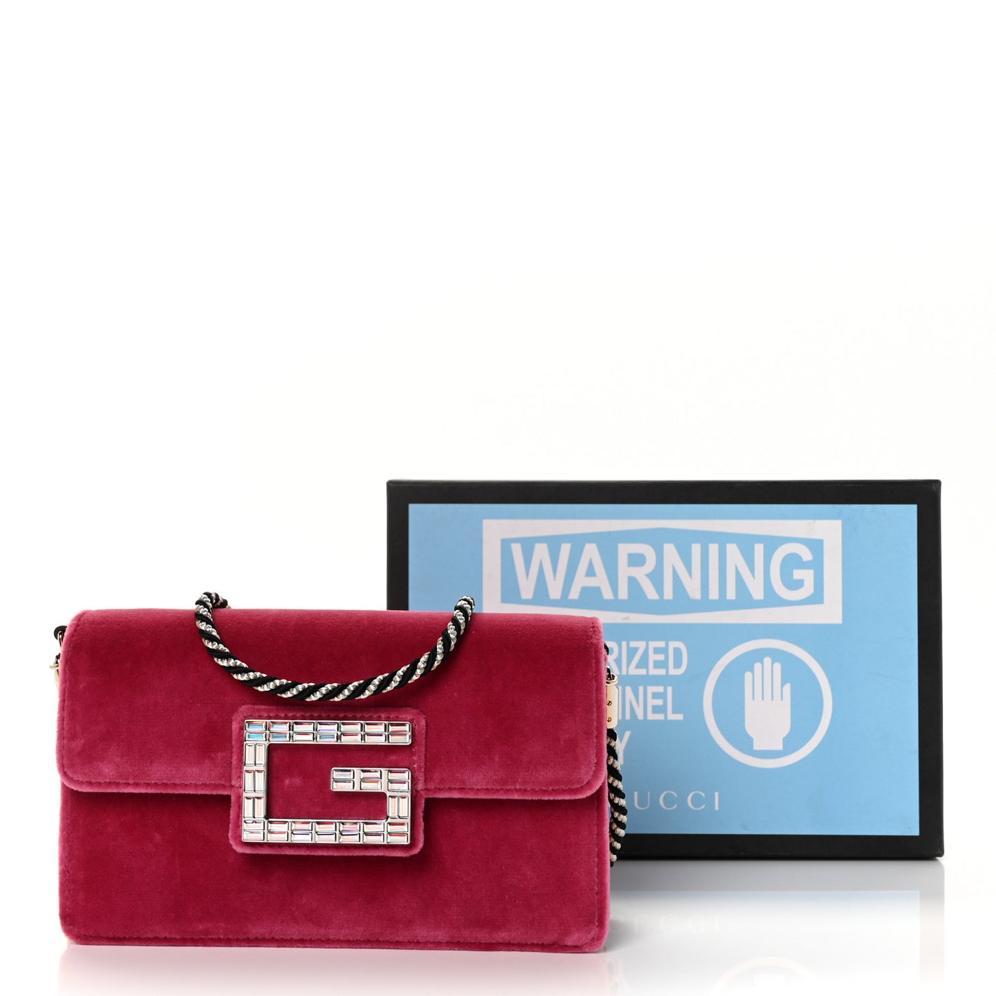 Velvet Crystal Square G Shoulder Bag Light Raspberry Rose