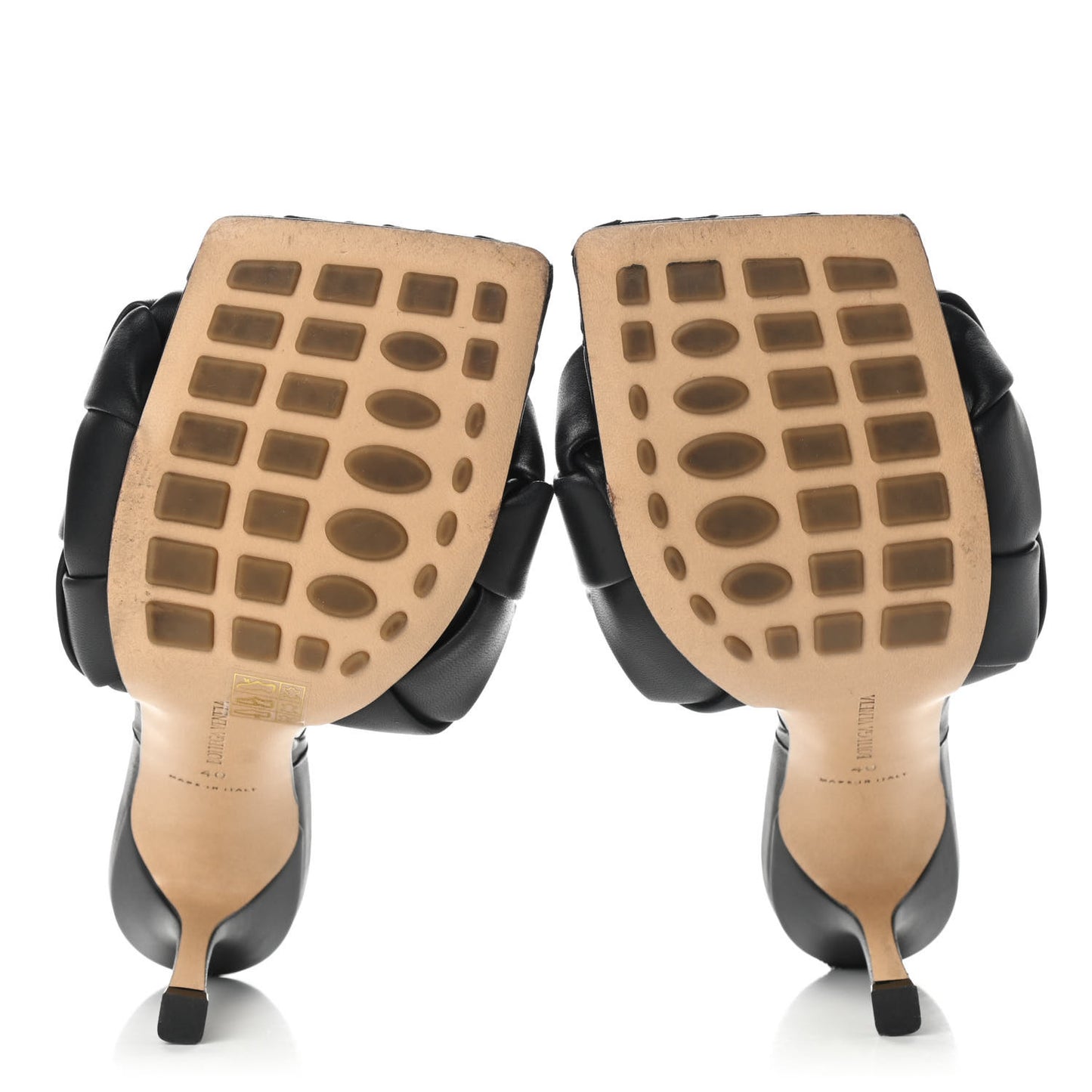 Nappa Maxi Intrecciato Lido Mule Sandals 40 Black