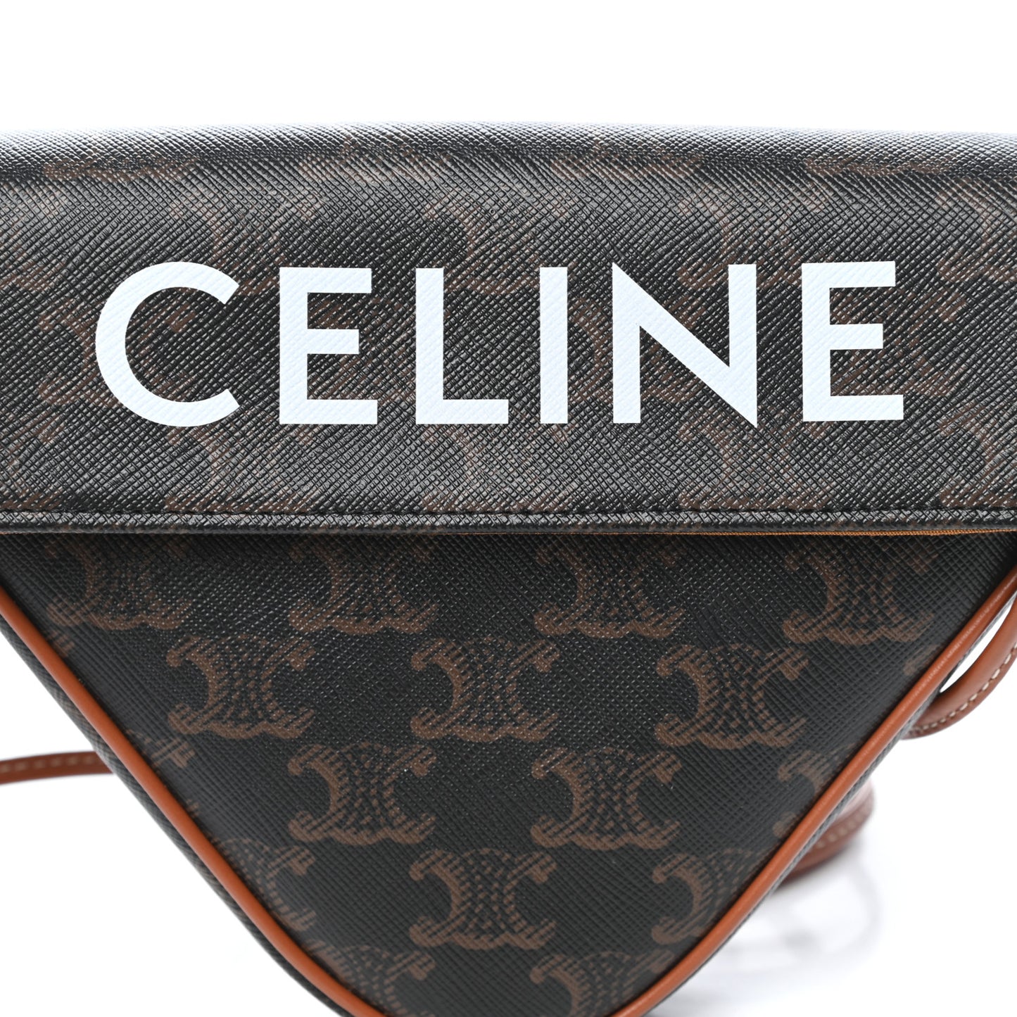 Triomphe Canvas Triangle Crossbody Bag Tan
