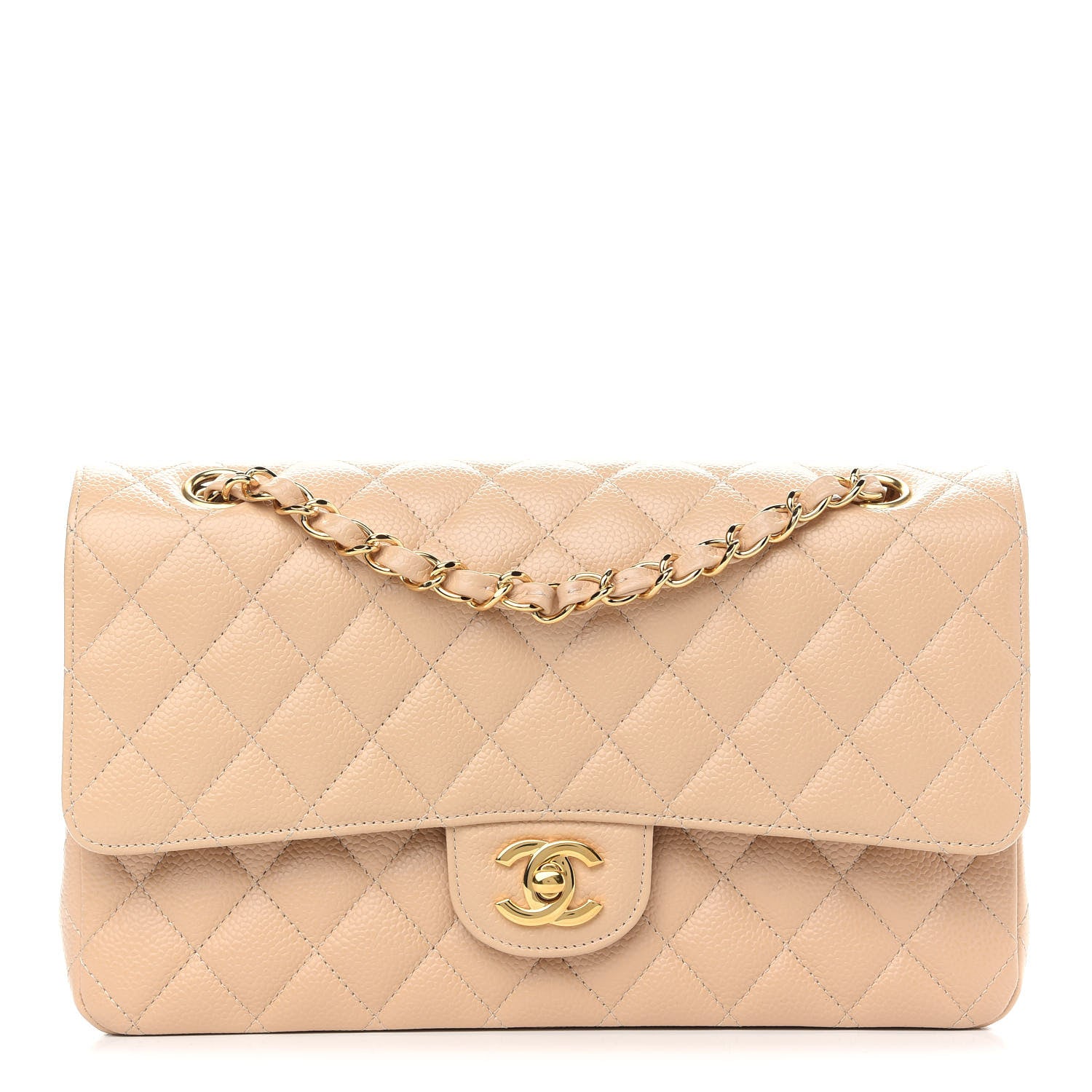 Chanel Caviar Quilted Medium Double Flap Beige Clair 1 of 9