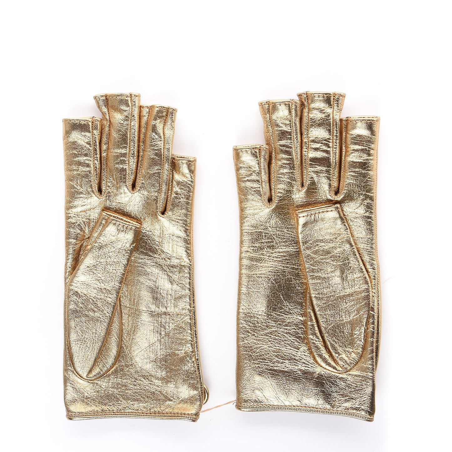 Metallic Nappa Donna Fingerless Gloves 7.5 Gold