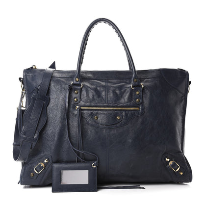 Balenciaga Agneau Classic Gold Hardware City XL Bleu Obscur 1 of 11