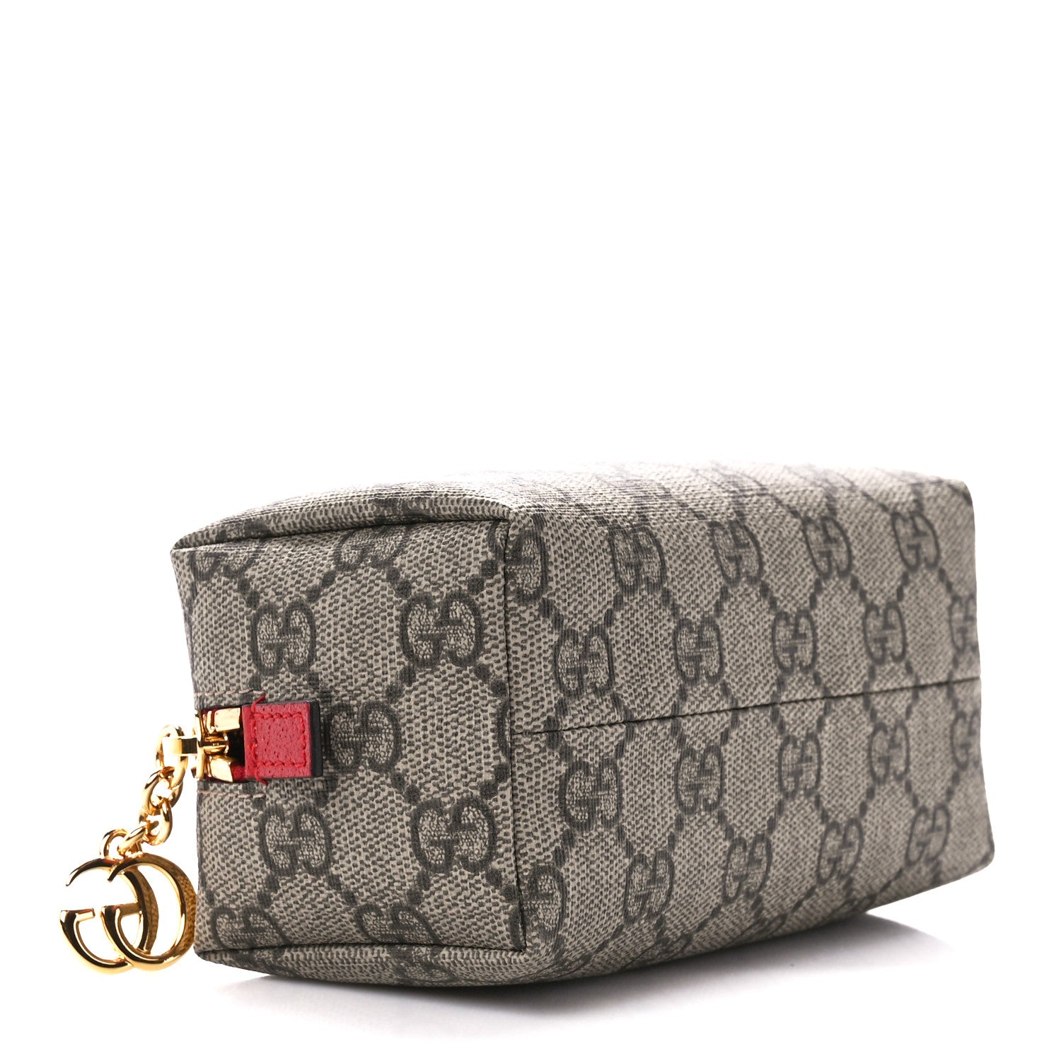 Gucci Soft GG Supreme Monogram Calfskin Small Ophidia Cosmetic Case Beige Ebony Hibiscus Red 4 of 11
