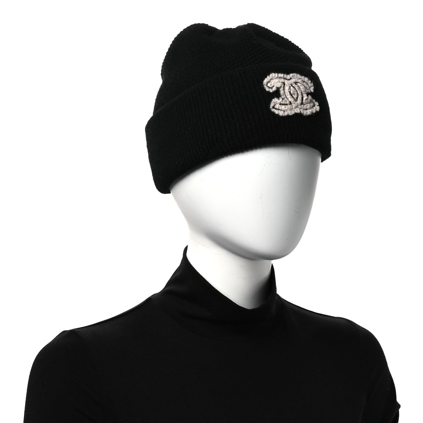 Cashmere CC Cloche Logo Beanie Hat Black