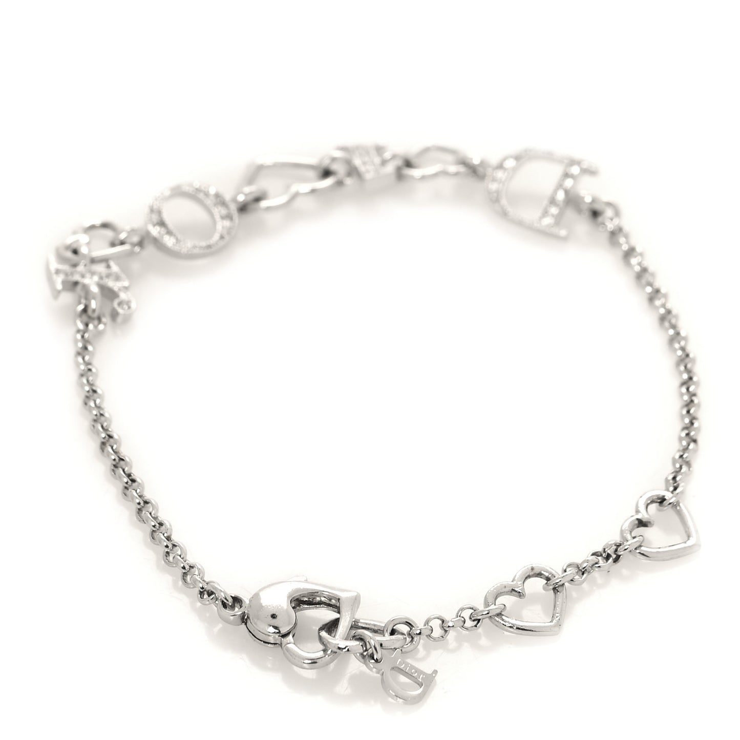Crystal Heart Bracelet Silver