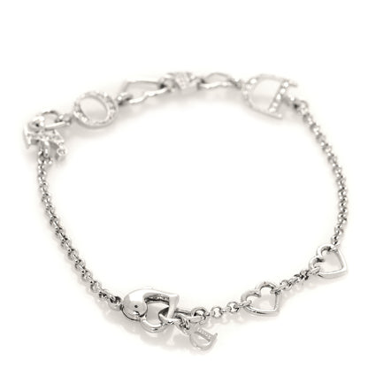 Christian Dior Crystal Heart Bracelet Silver 3 of 4
