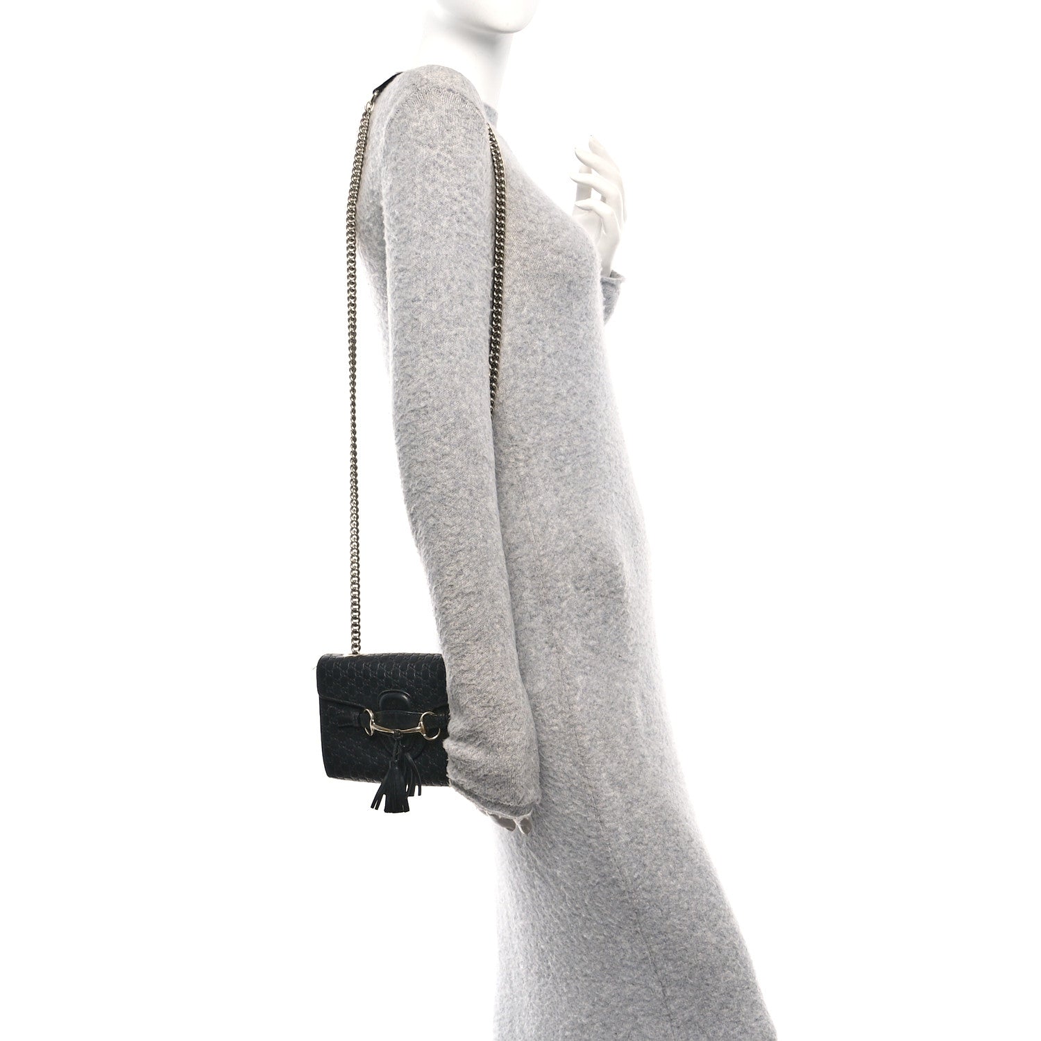 Gucci Microguccissima Mini Emily Chain Shoulder Bag Black 1823174