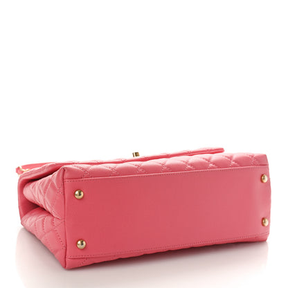 Chanel Caviar Lizard Embossed Quilted Small Coco Handle Flap Pink 4 of 10