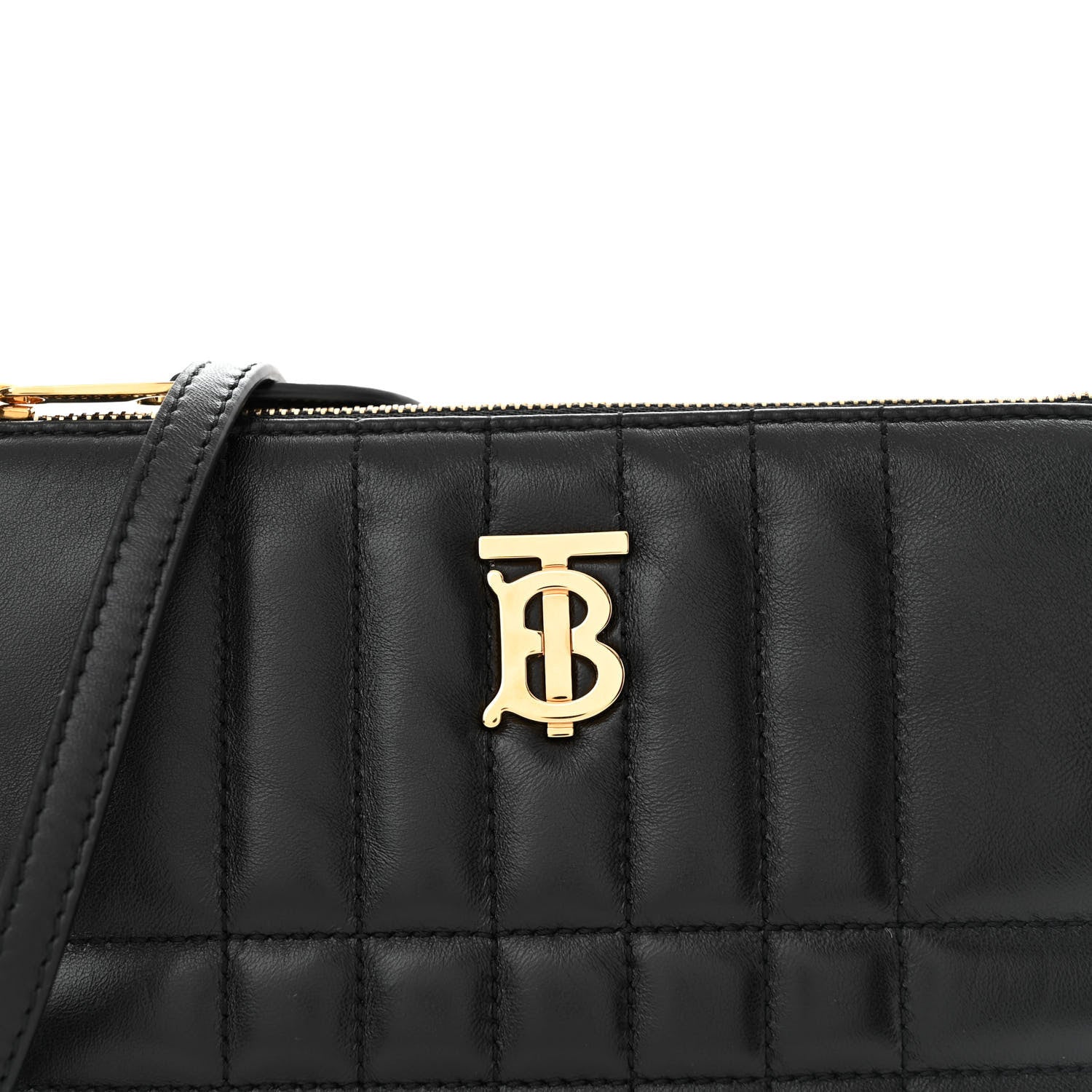 Burberry Lambskin Quilted Lola Double Pouch Crossbody Black 9 of 11