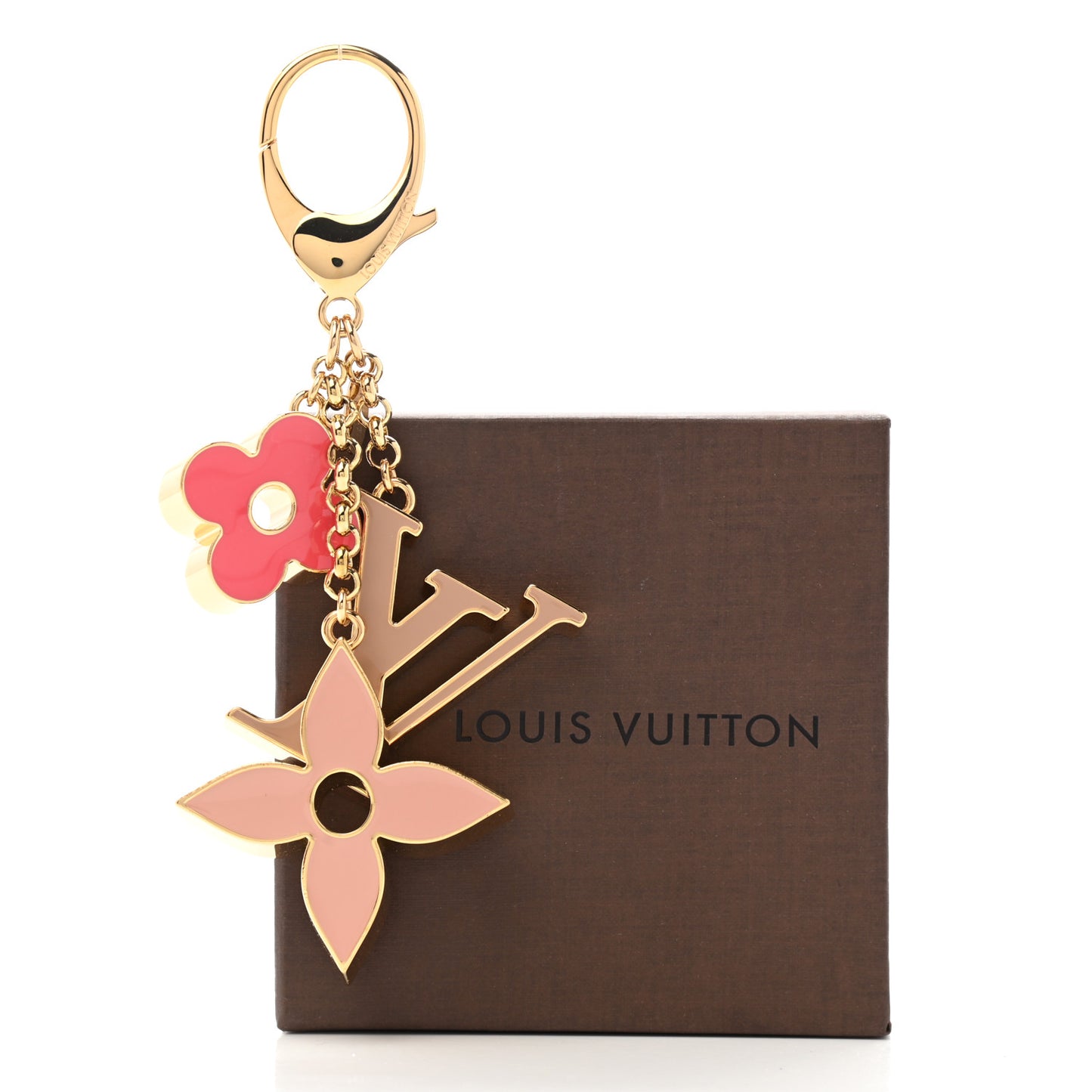 Fleur De Monogram Bag Charm Pink