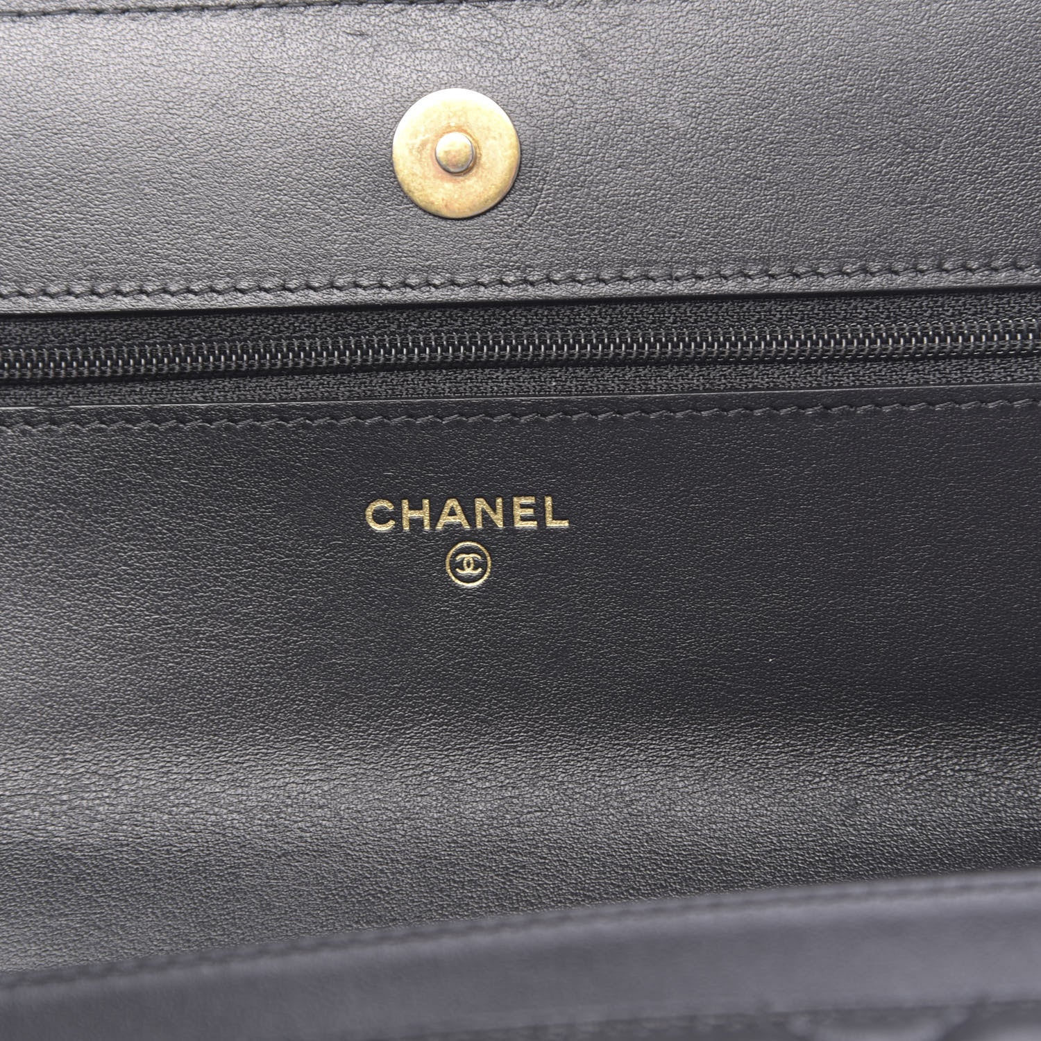 Chanel Goatskin Quilted 19 Wallet On Chain WOC Black 6 of 13