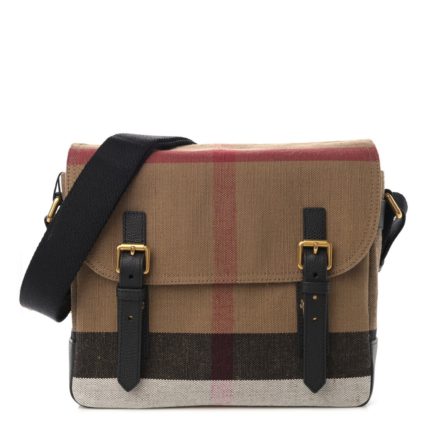 Burberry Canvas Mega Check Small Baildon Messenger Bag Black 1 of 11