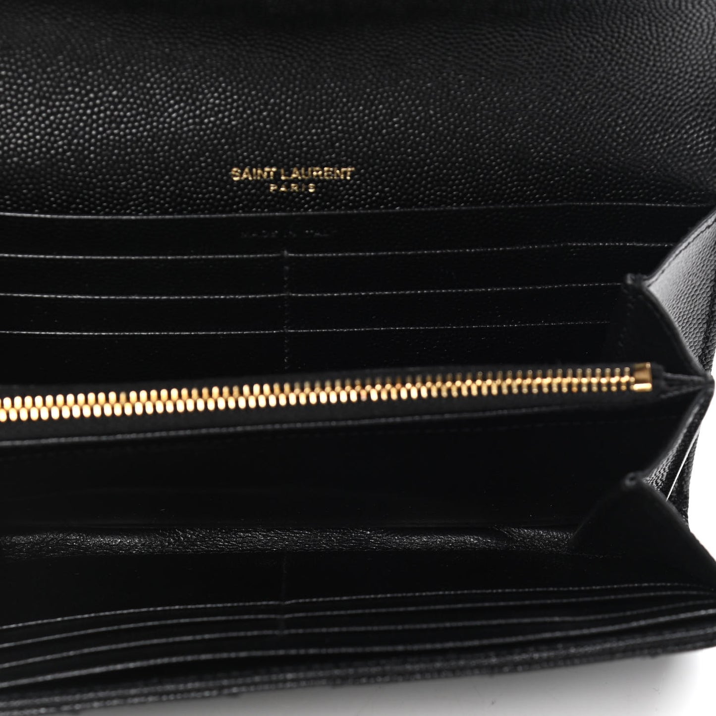 Grain De Poudre Matelasse Chevron Monogram Flap Wallet Black