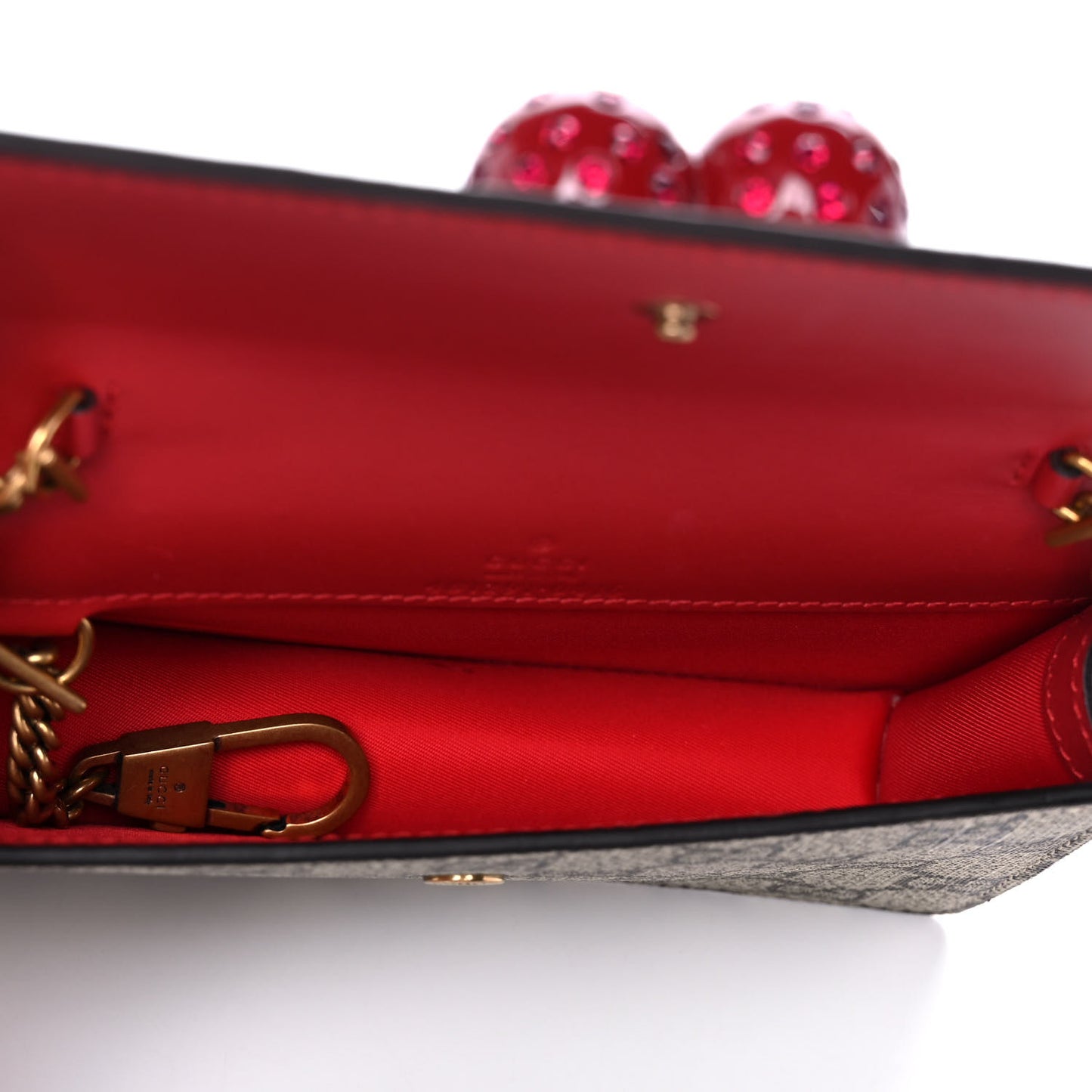GG Supreme Monogram Mini Cherry Chain Bag