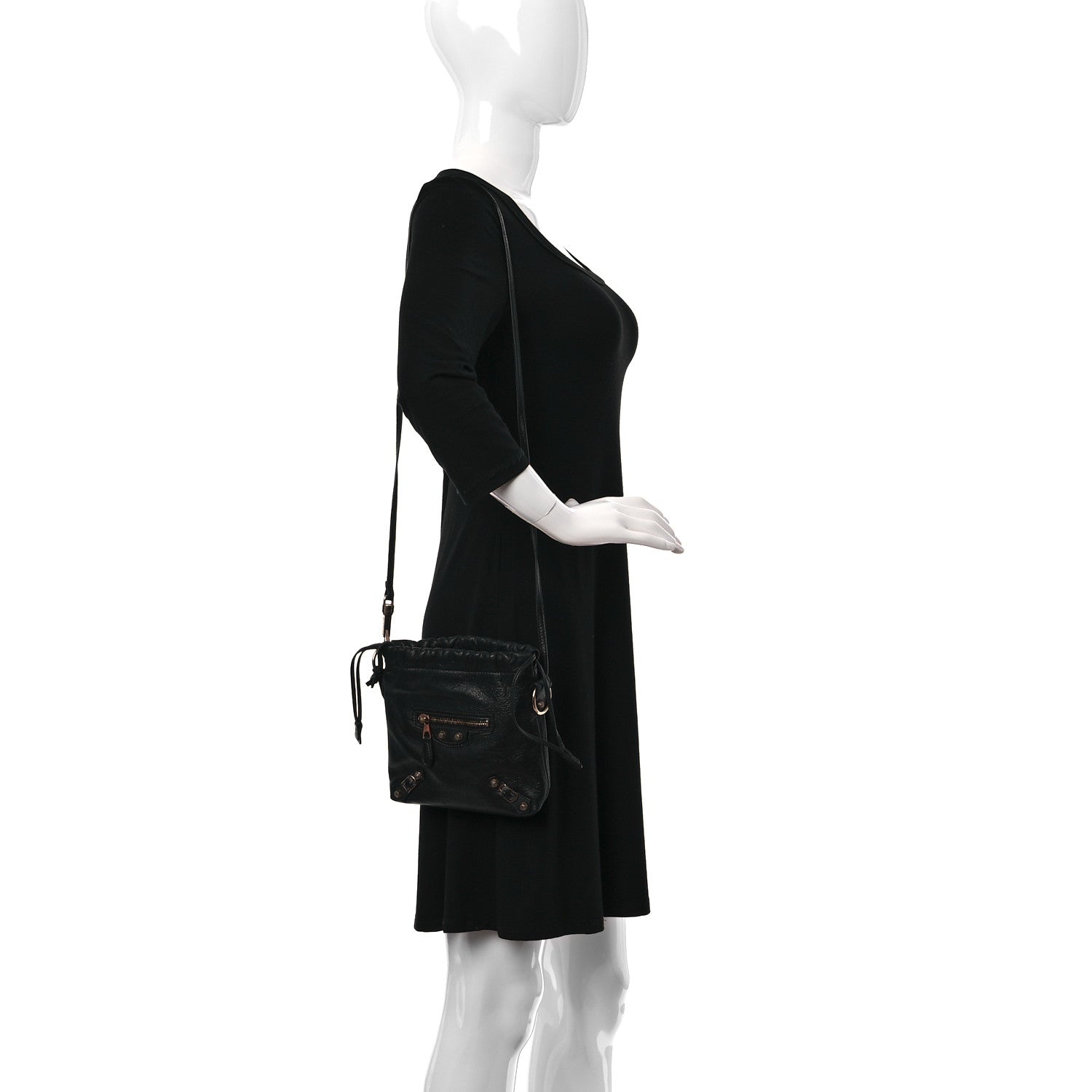 Balenciaga Agneau Giant 12 Rose Gold Hardware Mini Move On Black 2 of 13