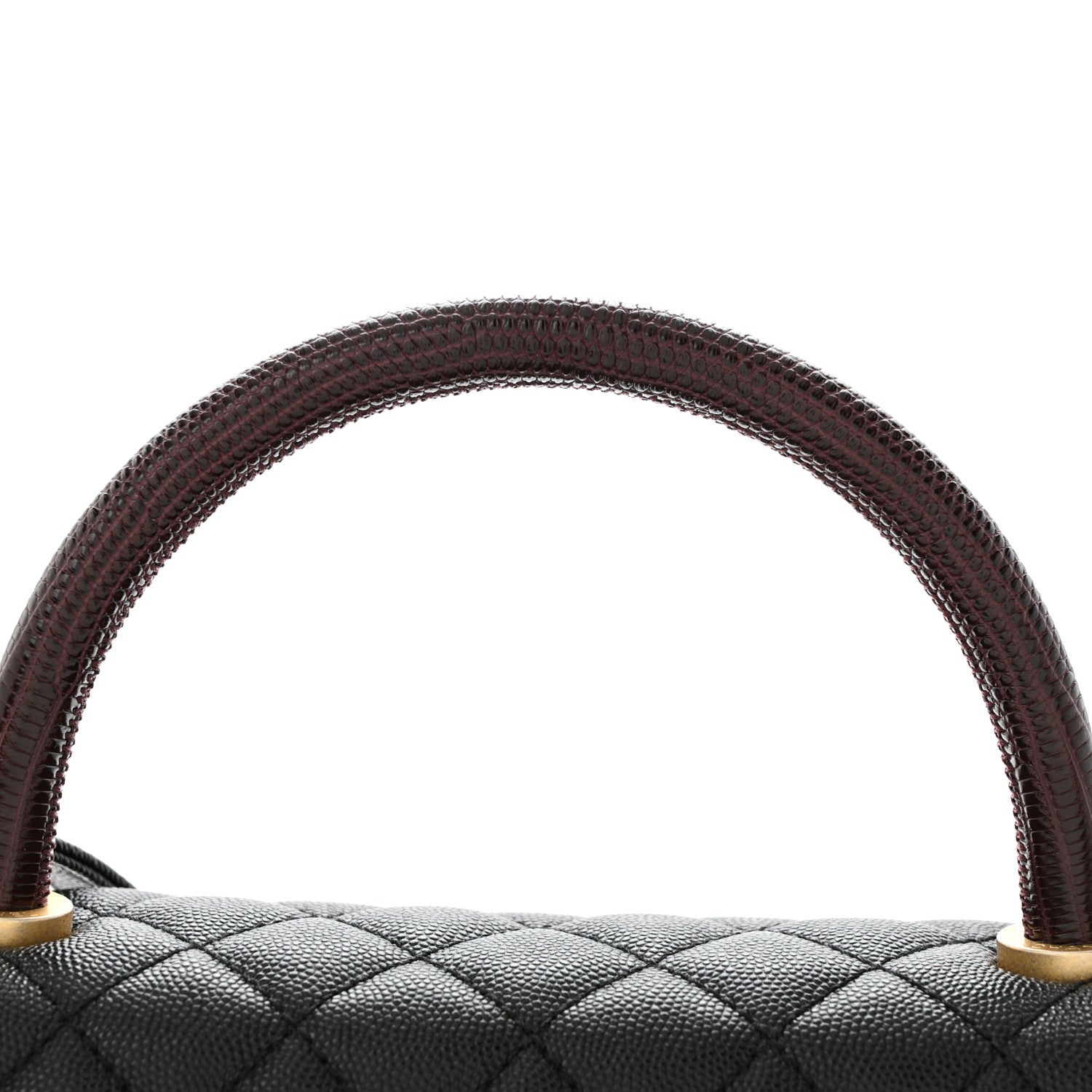 Chanel Caviar Lizard Quilted Small Coco Handle Flap Black 8 of 12