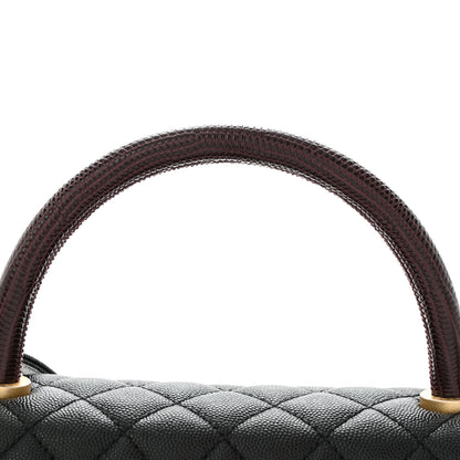 Chanel Caviar Lizard Quilted Small Coco Handle Flap Black 8 of 12