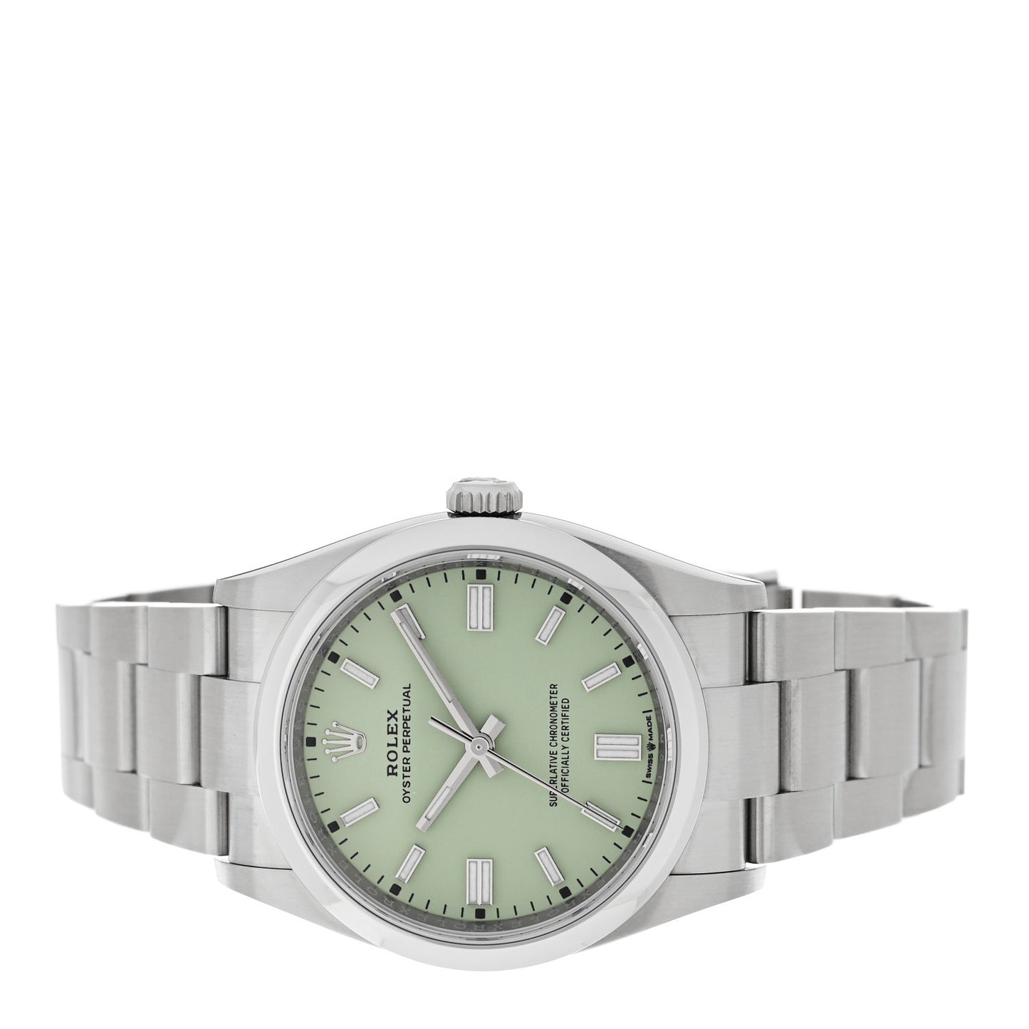 Stainless Steel 36mm Oyster Perpetual Watch Pistachio 126000
