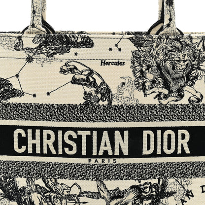 Christian Dior Canvas Zodiac Toile De Jouy Embroidered Medium Book Tote Latte 8 of 11