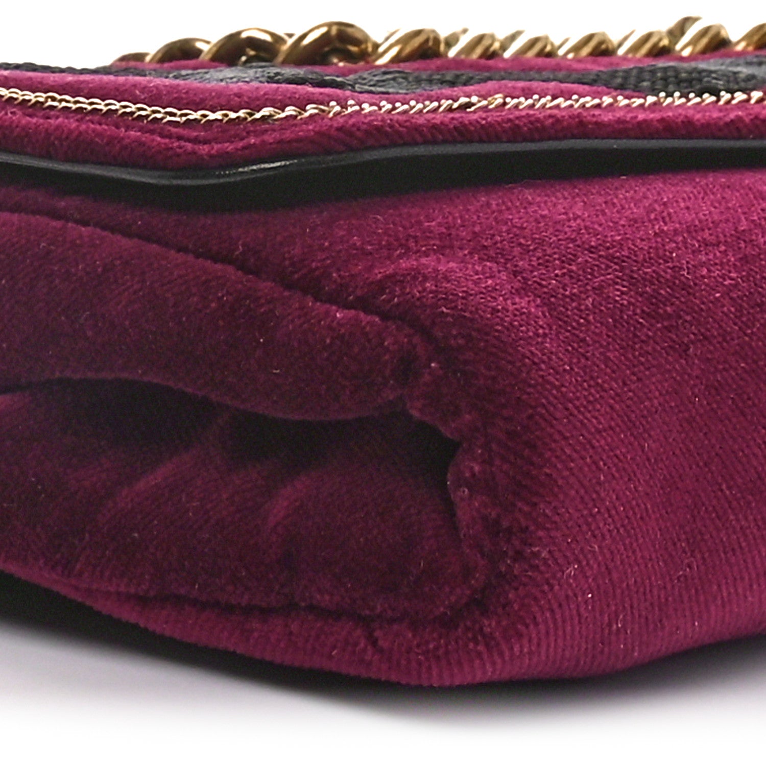 Saint Laurent Velvet Luxembourg Clutch Burgundy 9 of 11