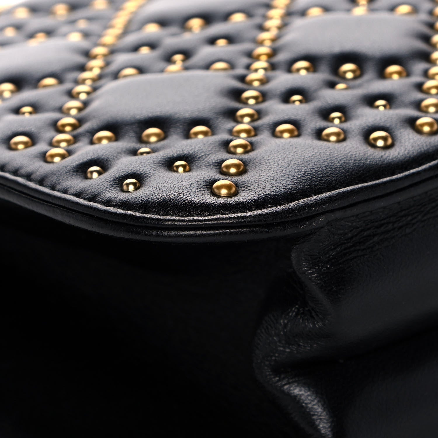 Christian Dior Lambskin Cannage Studded Large Dioraddict Flap Bag Black 12 of 14