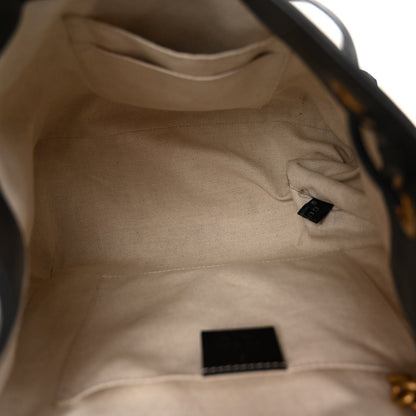 Gucci Calfskin Web GG Marmont Flap Chain Backpack Black 5 of 10