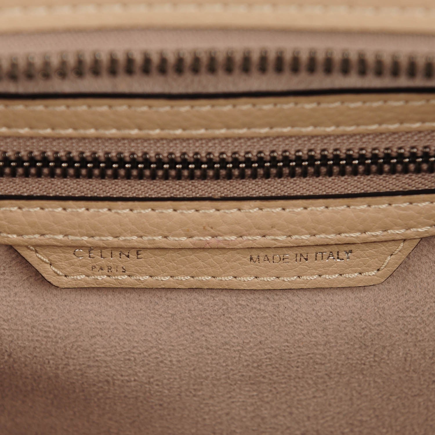 Celine Drummed Calfskin Mini Luggage Dune 8 of 11