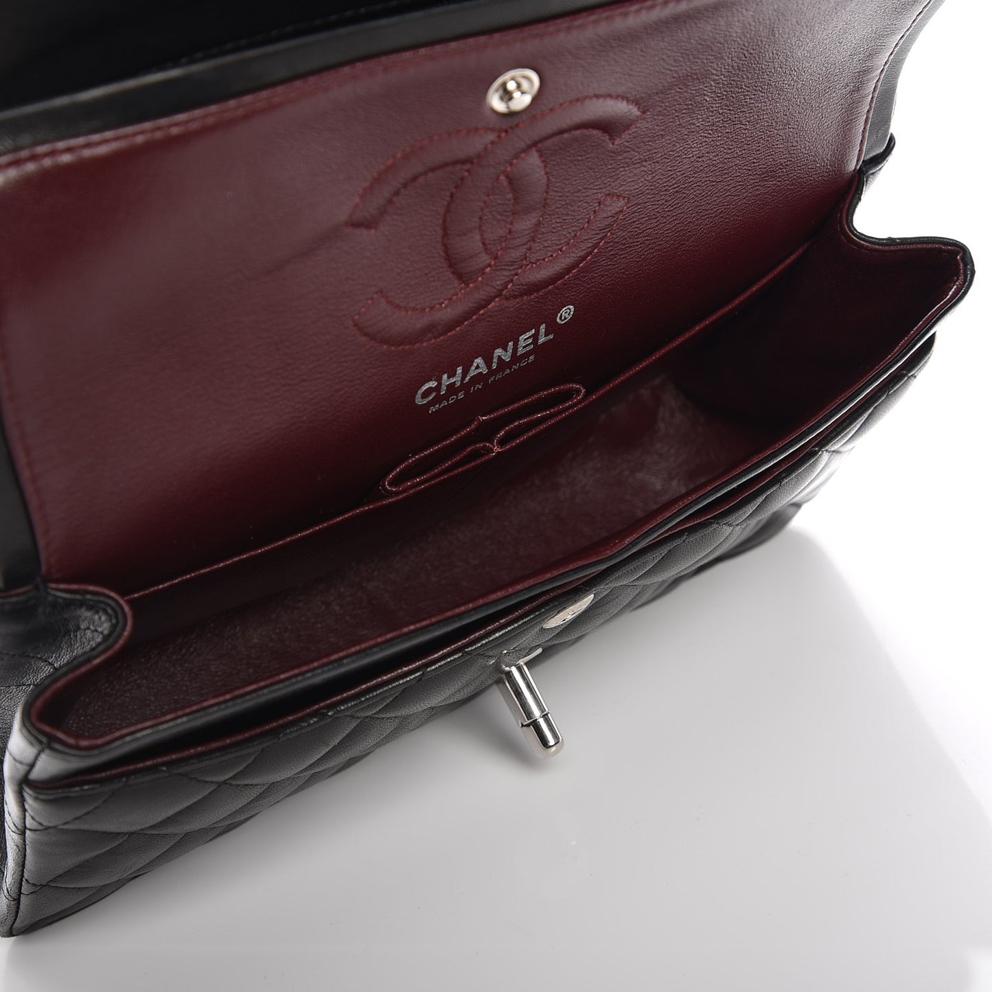 Lambskin Quilted Small Double Flap Black