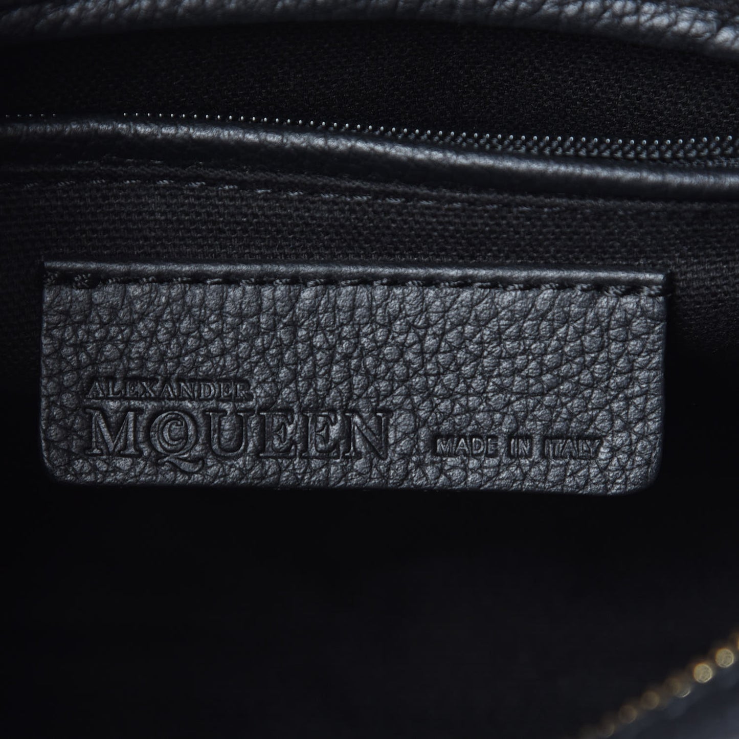 Pebbled Calfskin Mini Padlock Tote Black