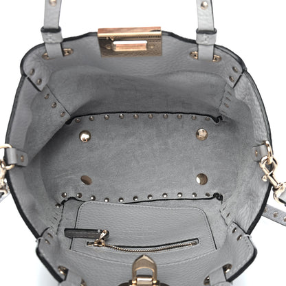 Valentino Garavani Grained Calfskin Mini Rockstud Tote Pastel Grey 4 of 7